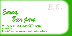 emma burjan business card